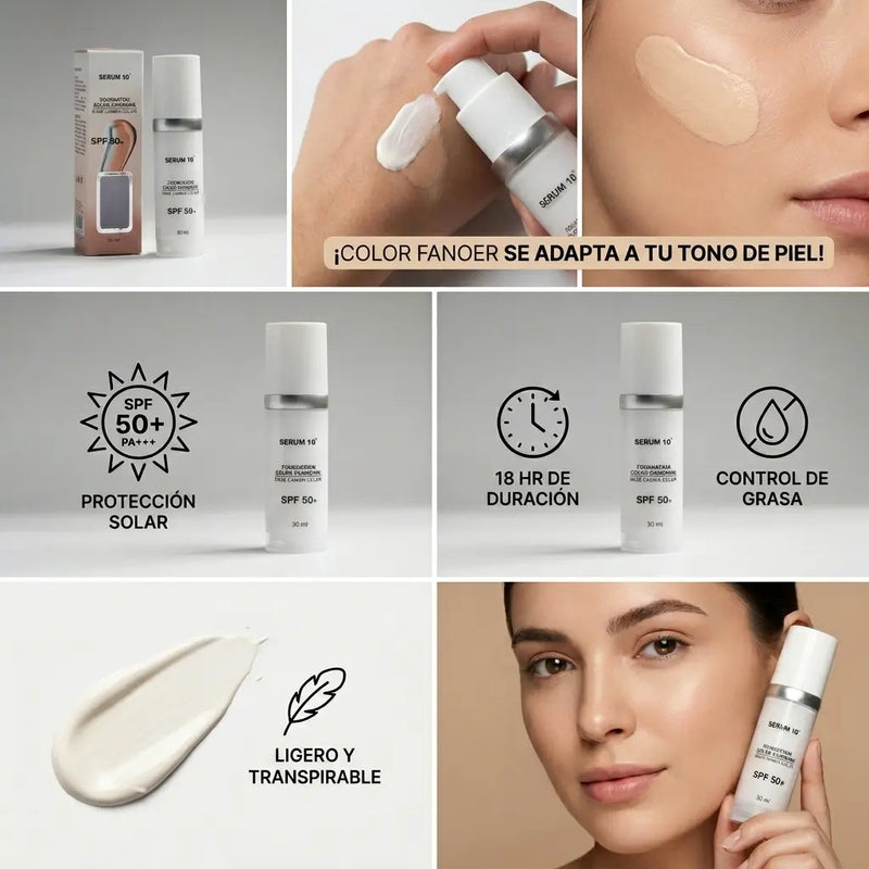 Base Camaleón | Se Adapta a Tu Tono + SPF 50