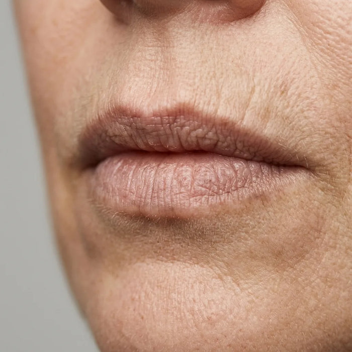 Labios finos, resecos y con lineas marcadas